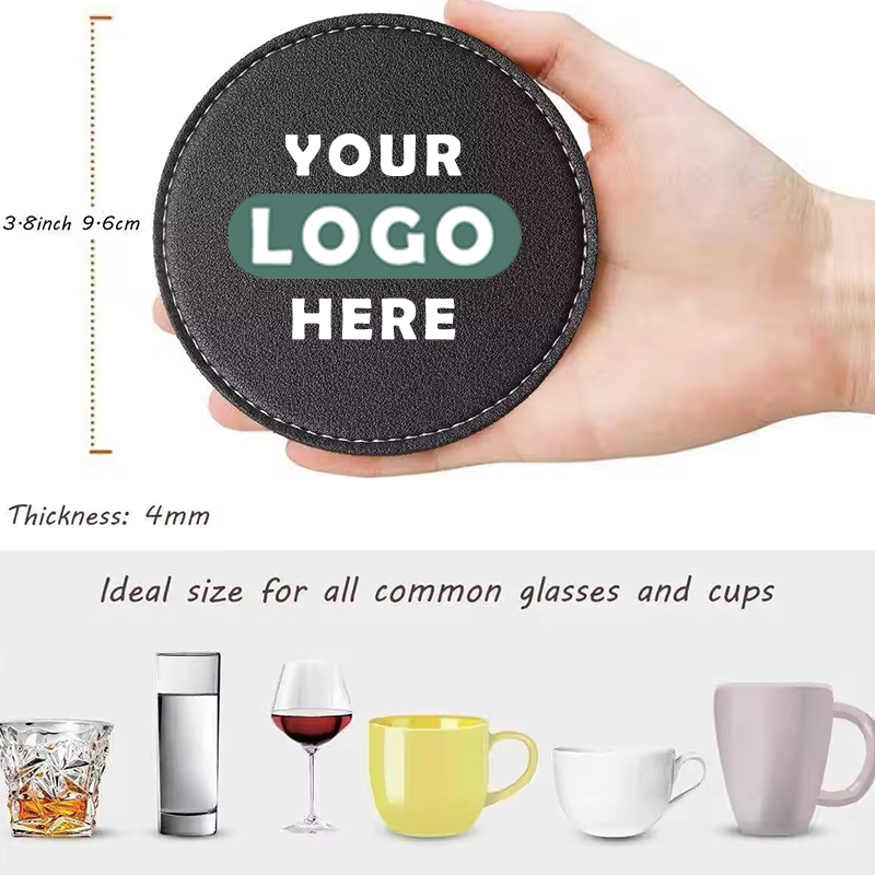 Waterproof PU Coasters Custom Branded for Events Home Restaurants HLCOA1005